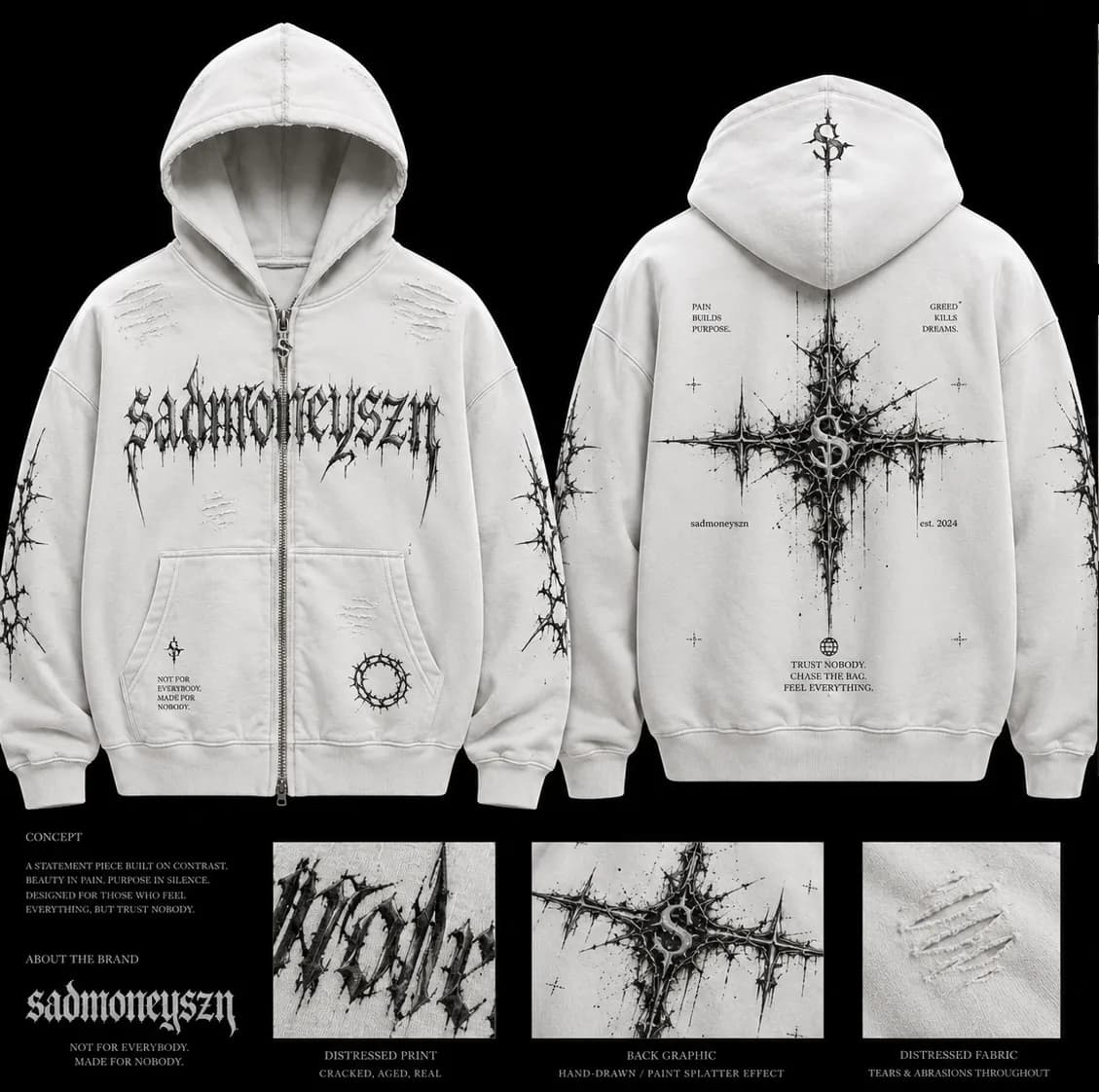 PEACE IS EXPENSIVE TRACKSUIT — BONE — view 2