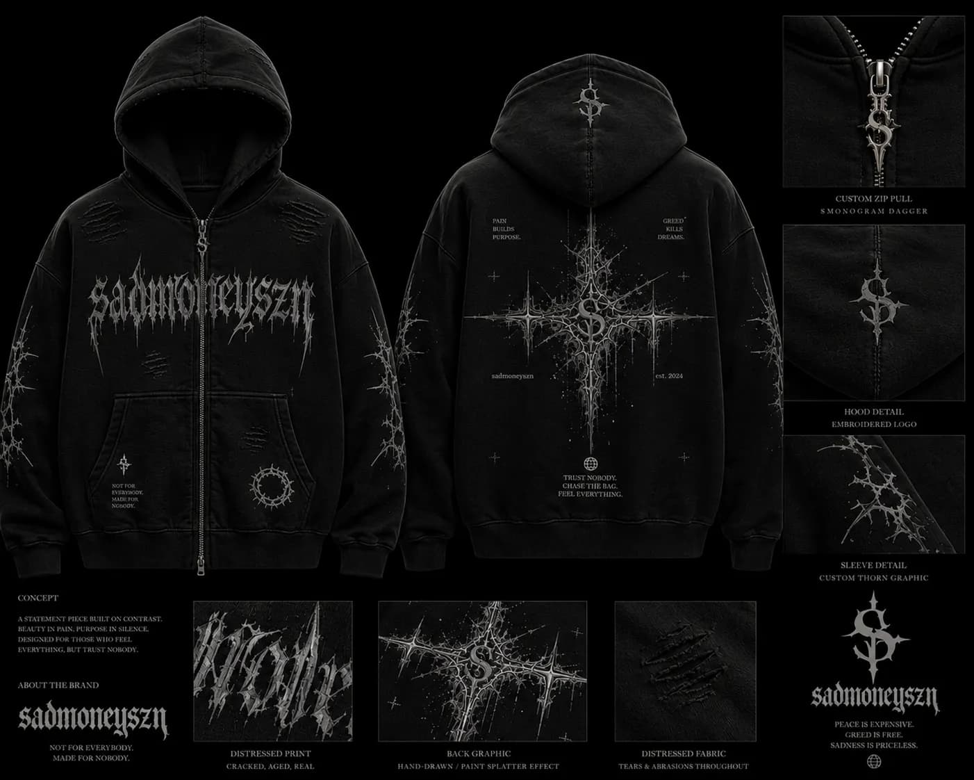 PEACE IS EXPENSIVE TRACKSUIT — ONYX — view 2