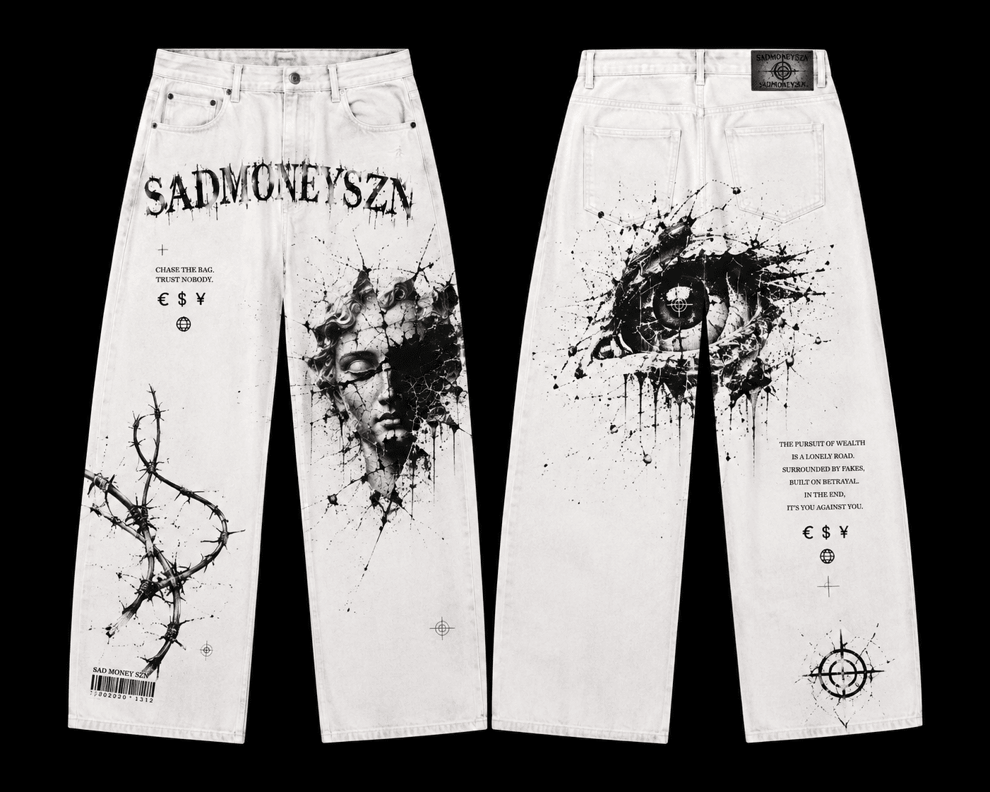 ALL SEEING BAGGY JEANS — BONE — view 1